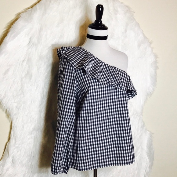 J.Crew One-shoulder Ruffle Top In Stripe - Picture 4 of 7